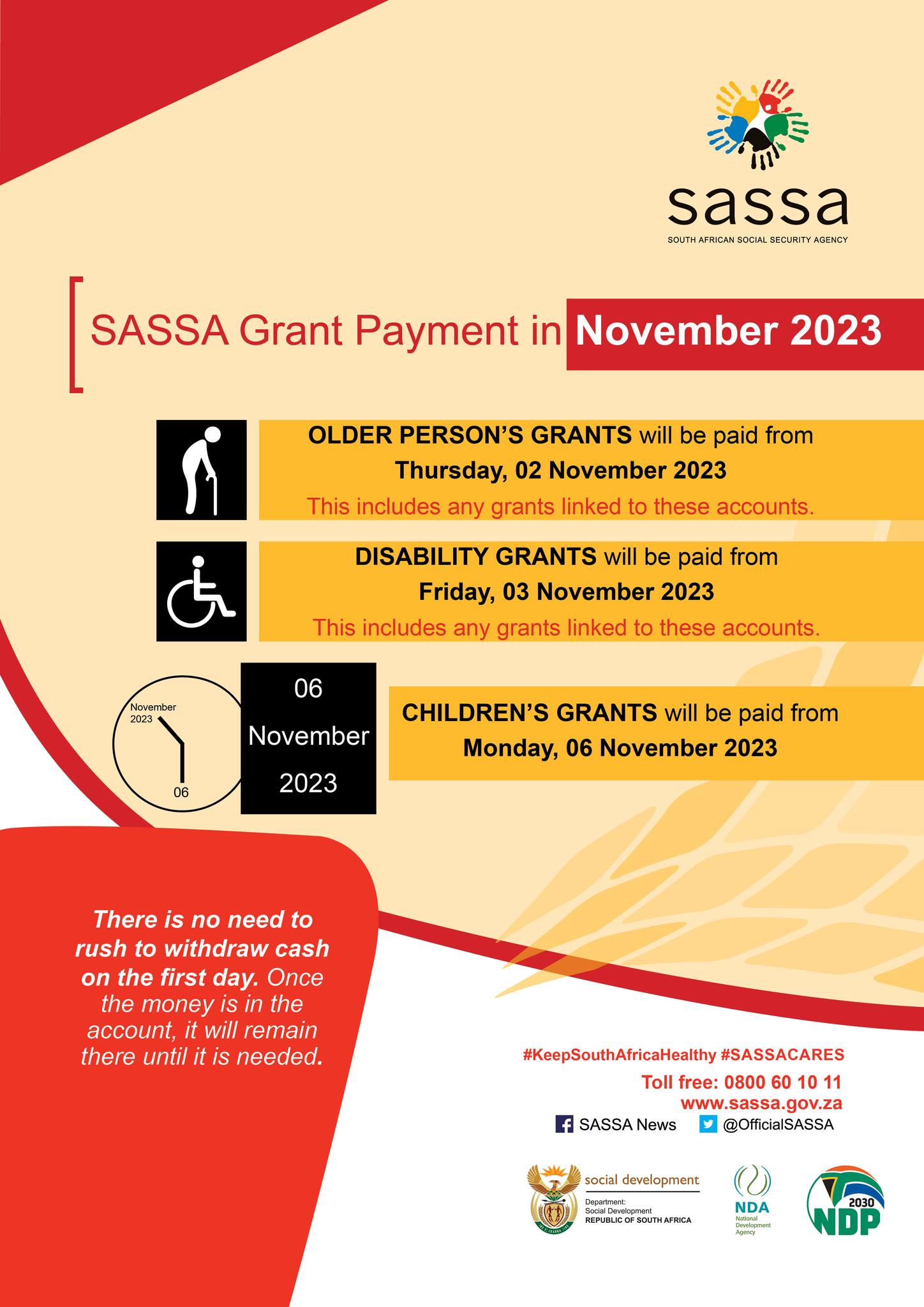 SASSA Payment Dates For November 2023