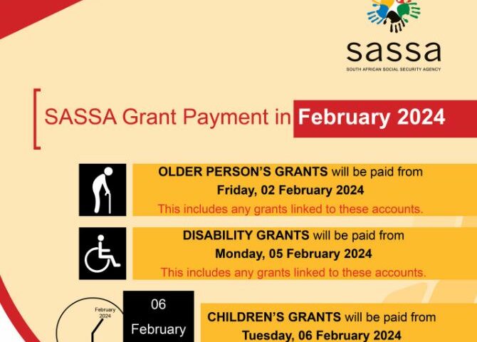 SASSA Grant Payment Dates for February 2024